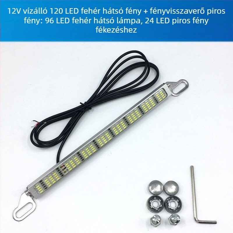 Autó LED többfunkciós hátramenethez és féklámpához 120 SMD rendszámtábla lámpával, 12–24V, LED, élettartam 10000 óra