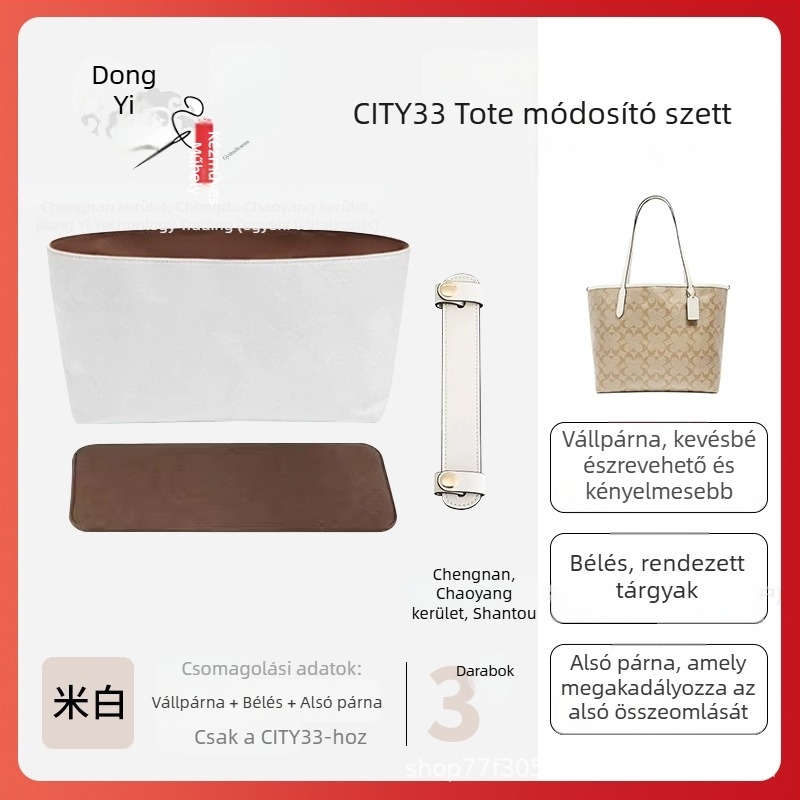 City33 táska szervező betét | DuPont Paper belső bélés, bélésanyag, hétköznapi stílus, többfunkciós, női