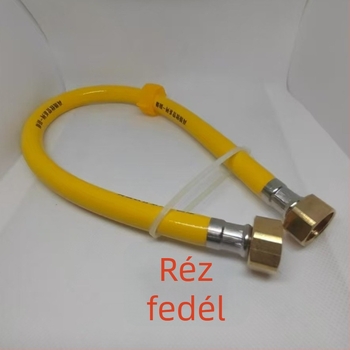 PVC robbanásálló tömlő rozsdamentes acél- és réz fejjel a meleg- és hideg víz bemenetéhez, 1.6 MPa, 5–85°C, kézi menetcsatlakozás