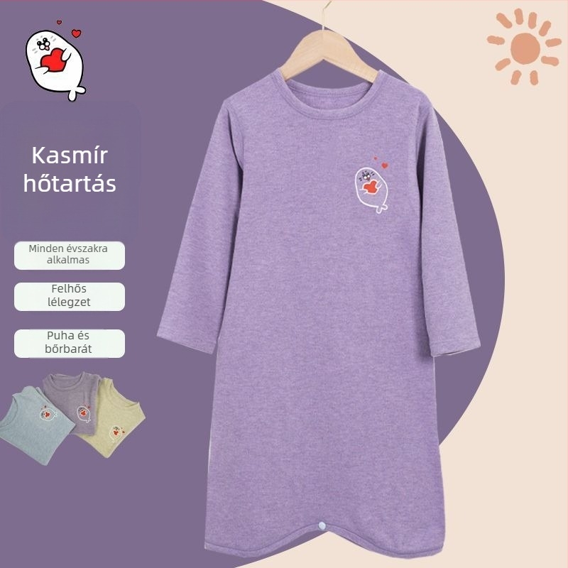 Gyermek téli otthoni hálóruha – korduró, keverék nyúl szőrével, vastag, biztonság Class A, újszülötteknek