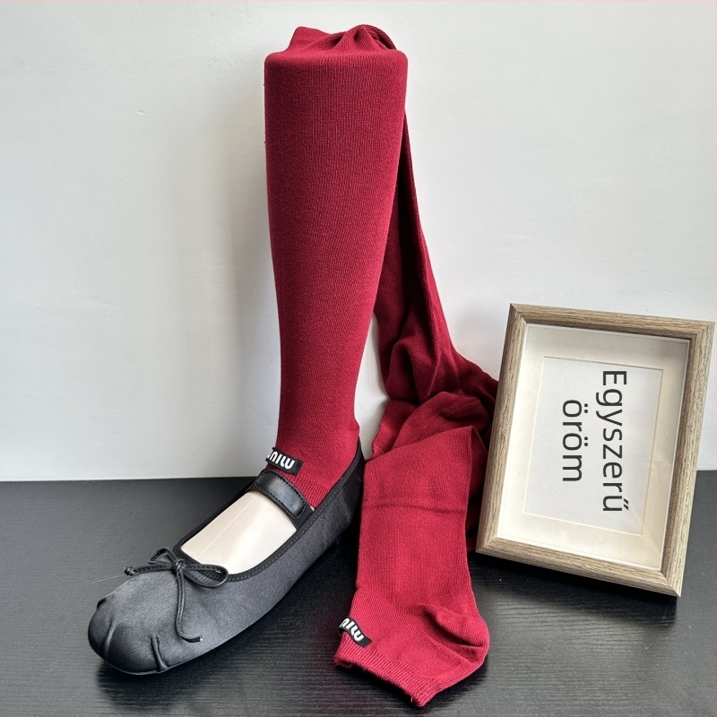 Japán-stílusú nyitott lábujjú harisnyanadrág leggings, egyszínű, közepes vastagság