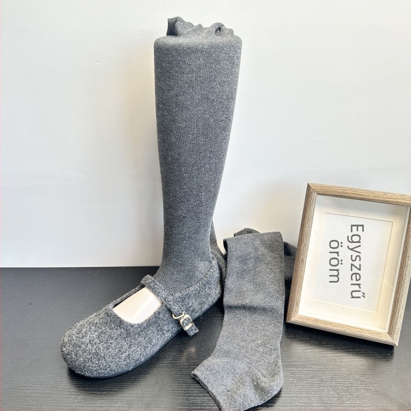 Japán-stílusú nyitott lábujjú harisnyanadrág leggings, egyszínű, közepes vastagság