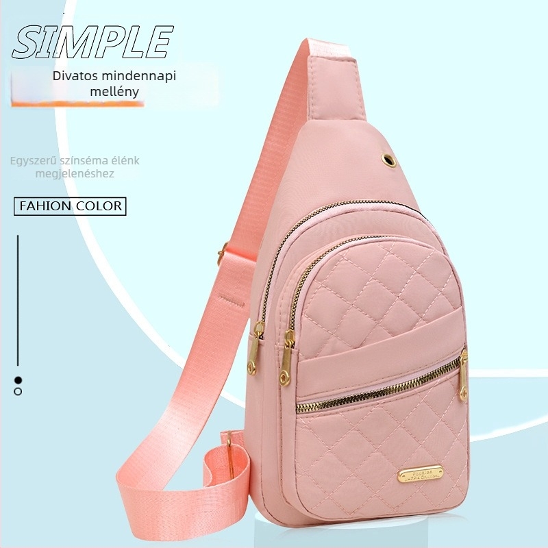 Mellkas táska Oxford anyagból, lélegző és vízálló, betűs mintázat, poliészter bélés, 2025 tavaszi kiadás