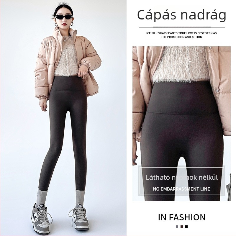 Női nylon leggings fleece béléssel, meleg, vastagított,Magas rugalmasságú