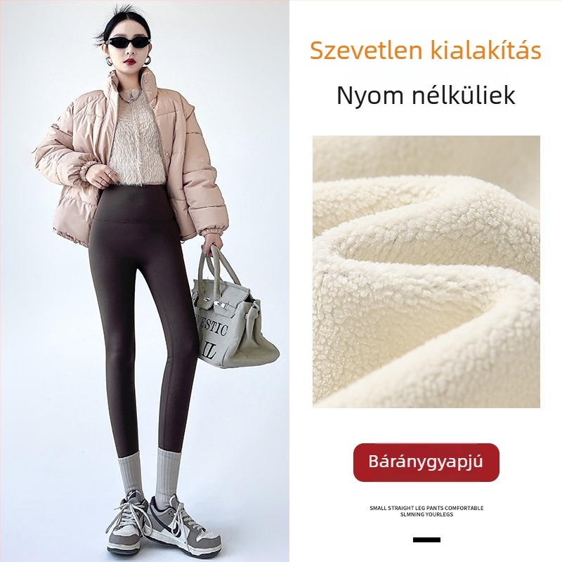 Női nylon leggings fleece béléssel, meleg, vastagított,Magas rugalmasságú