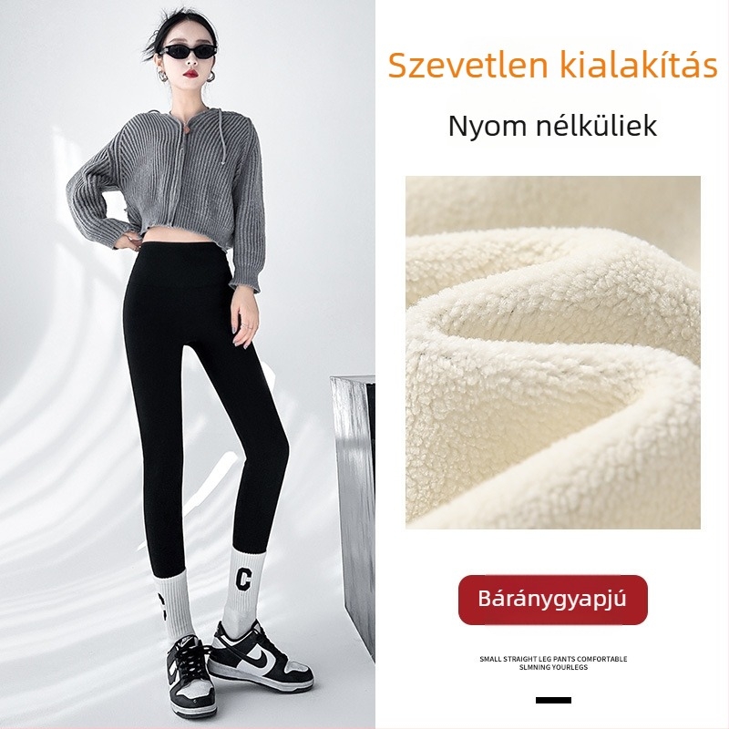 Női nylon leggings fleece béléssel, meleg, vastagított,Magas rugalmasságú