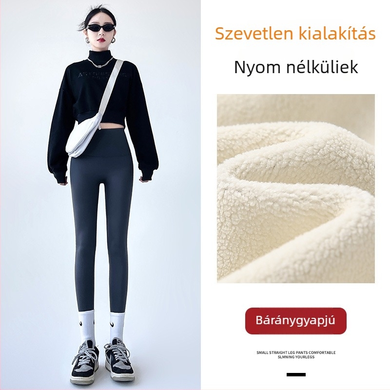 Női nylon leggings fleece béléssel, meleg, vastagított,Magas rugalmasságú
