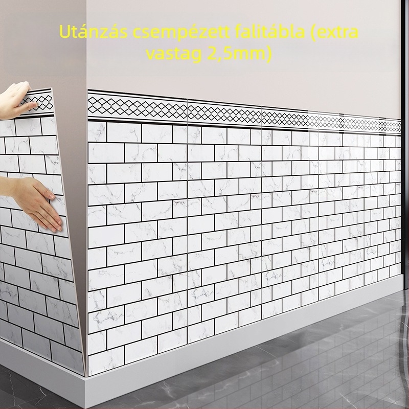 XPE habból készült falikép matrica, vízálló, négyzetes mintázat, 1 darab, nappalira, modern minimalista stílus.