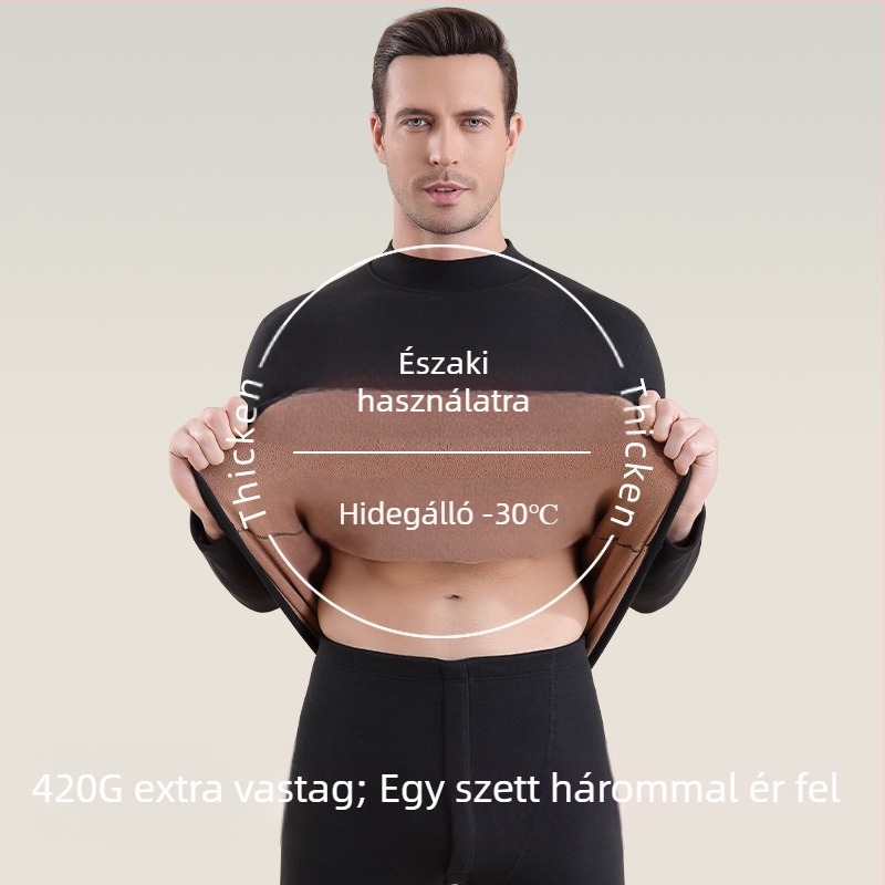 Pár számára készült vastag báránygyapjú termoszett, 420 g, 7A antibakteriális, őszi-téli