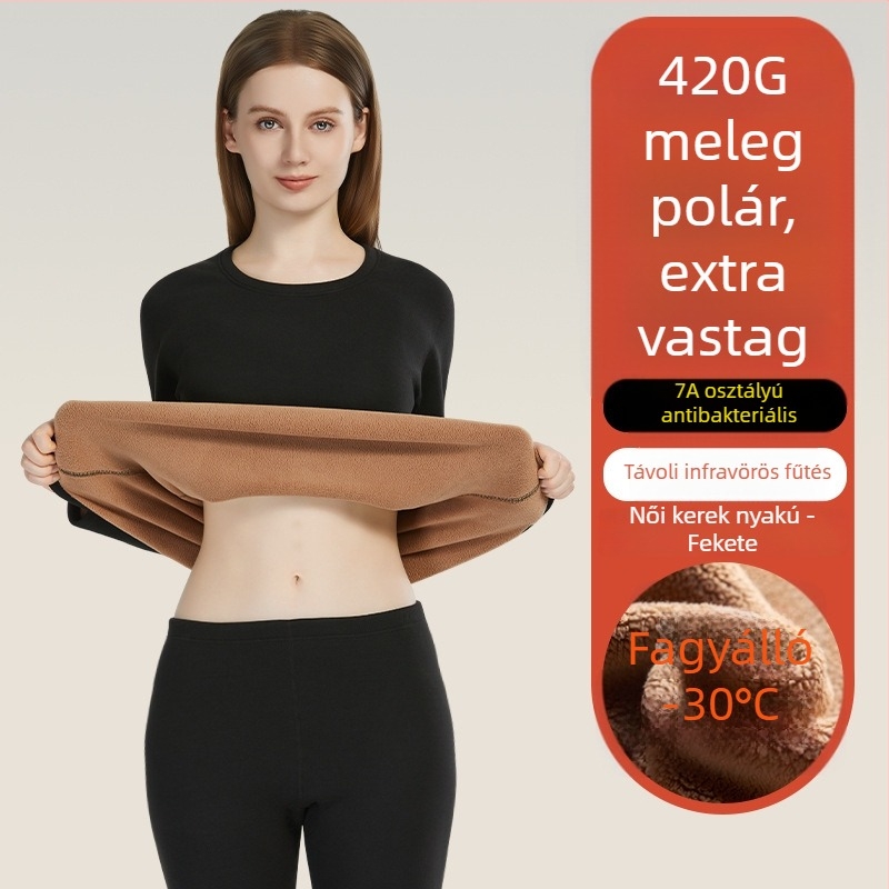 Pár számára készült vastag báránygyapjú termoszett, 420 g, 7A antibakteriális, őszi-téli