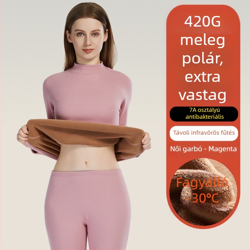 Pár számára készült vastag báránygyapjú termoszett, 420 g, 7A antibakteriális, őszi-téli