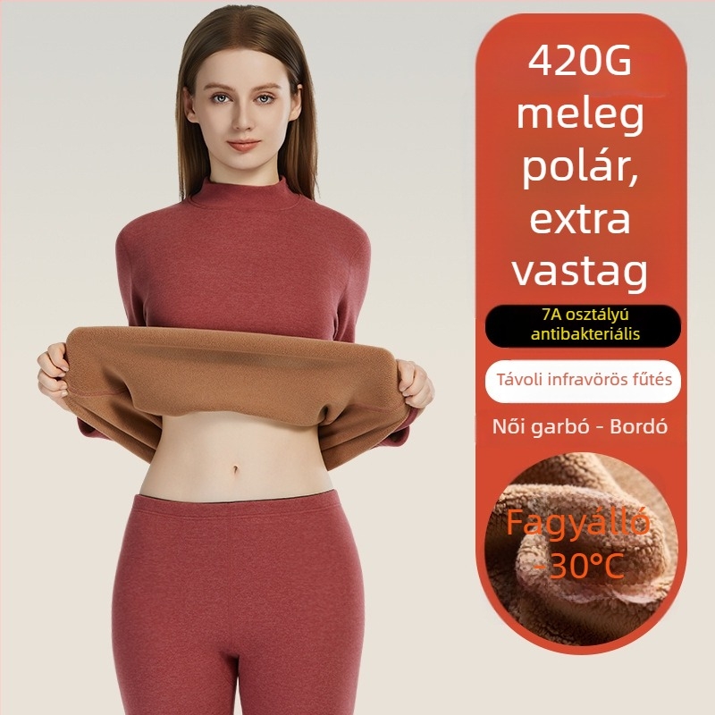 Pár számára készült vastag báránygyapjú termoszett, 420 g, 7A antibakteriális, őszi-téli