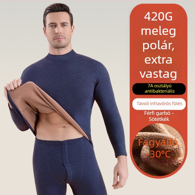 Pár számára készült vastag báránygyapjú termoszett, 420 g, 7A antibakteriális, őszi-téli
