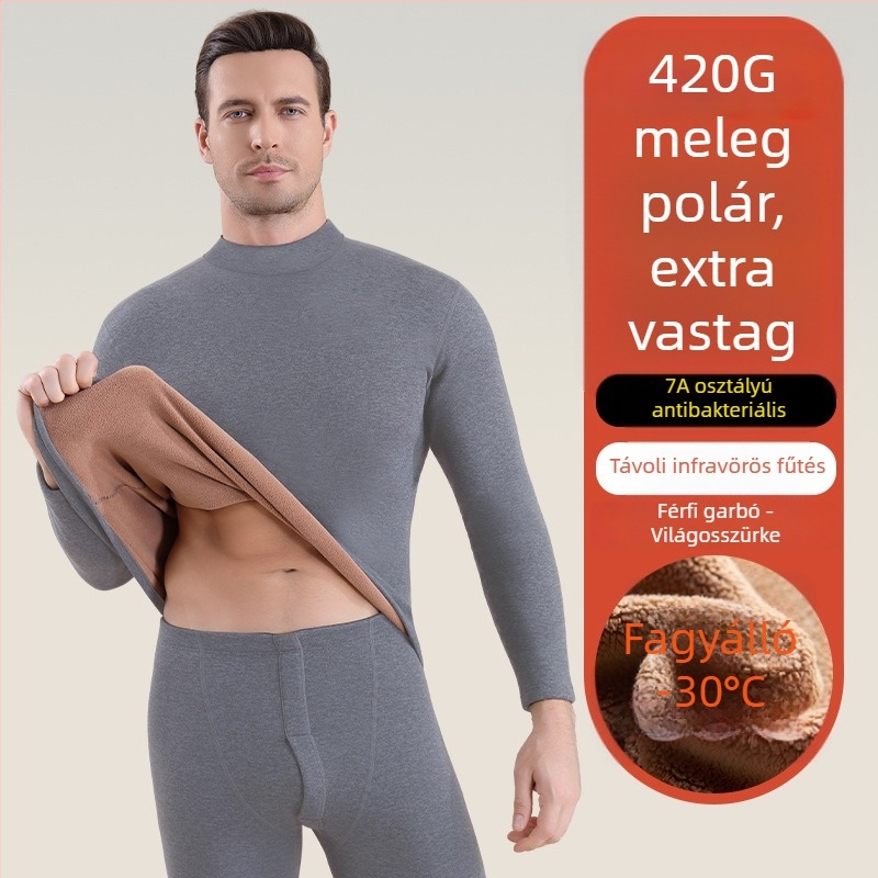 Pár számára készült vastag báránygyapjú termoszett, 420 g, 7A antibakteriális, őszi-téli