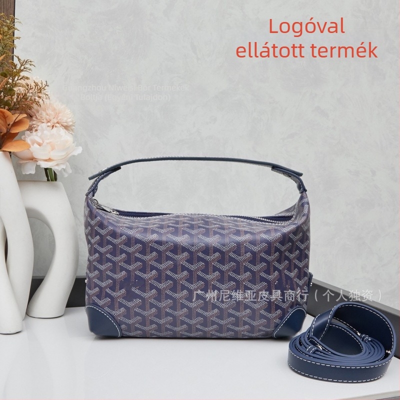 Valódi bőr kozmetikai neszesszer utazáshoz, betűs mintával, vászon béléssel, keresztezett váll-kialakítás, uniszex