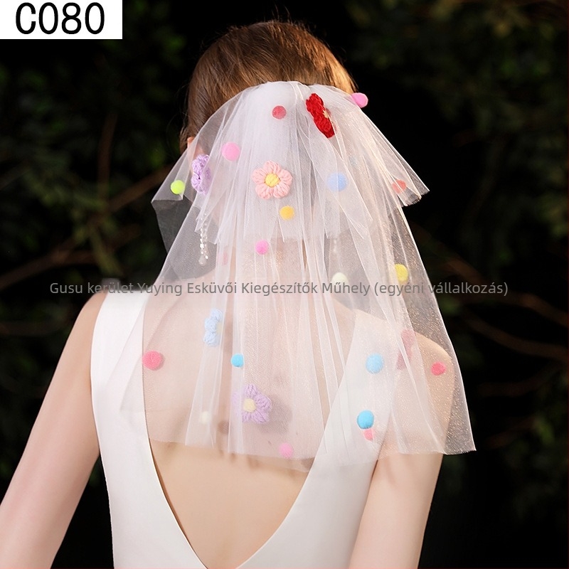 Hálós anyagú fejfedő, masni részlettel, édes női stílus, mintázat, alkalmas esküvőre és születésnapi ajándéknak