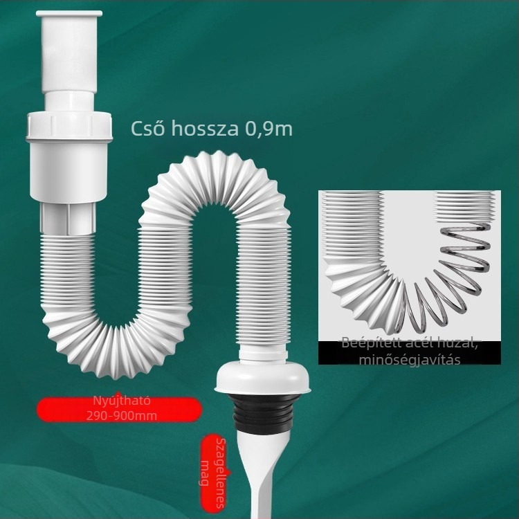 Szagellenes mosdókagyló lefolyó rendszer – PVC, modell WD-XS171-20, névleges nyomás 1, üzemhőmérséklet 60°C, közvetlen telepítés