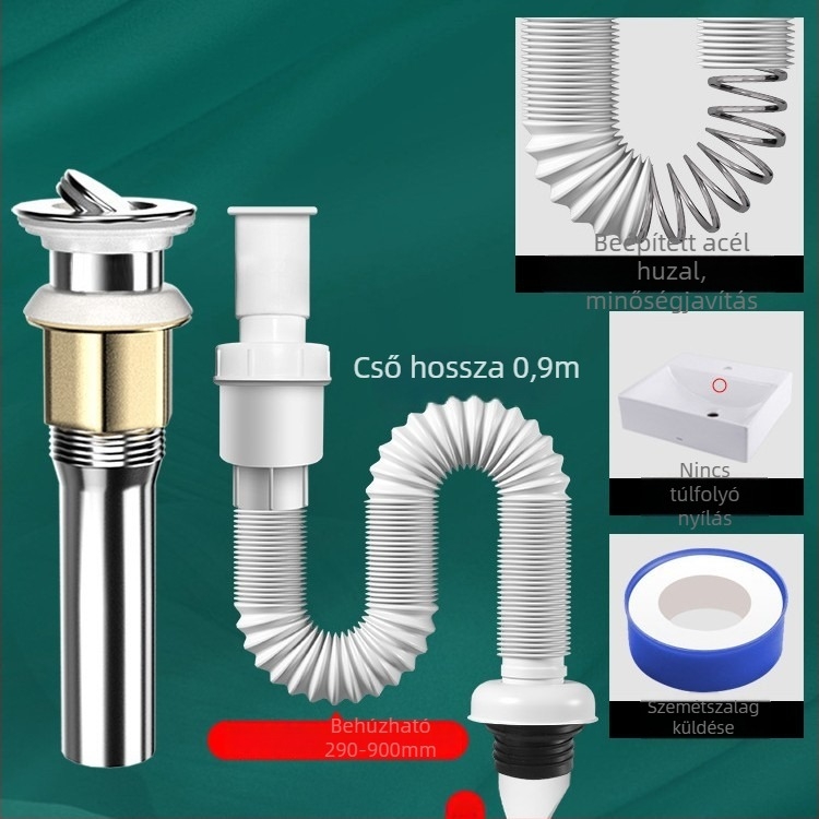 Szagellenes mosdókagyló lefolyó rendszer – PVC, modell WD-XS171-20, névleges nyomás 1, üzemhőmérséklet 60°C, közvetlen telepítés