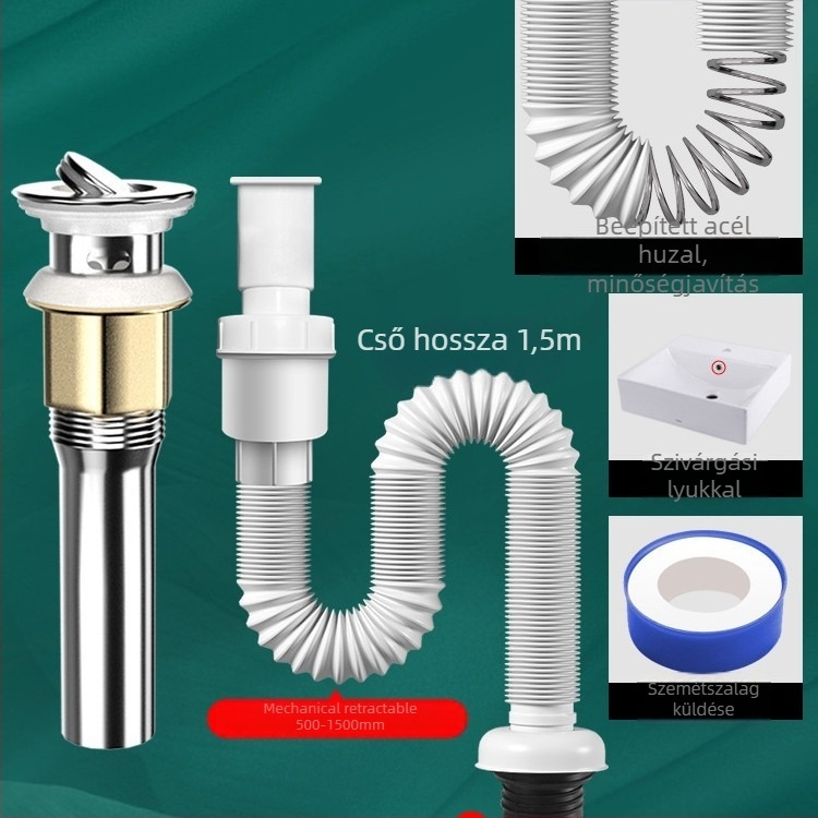 Szagellenes mosdókagyló lefolyó rendszer – PVC, modell WD-XS171-20, névleges nyomás 1, üzemhőmérséklet 60°C, közvetlen telepítés