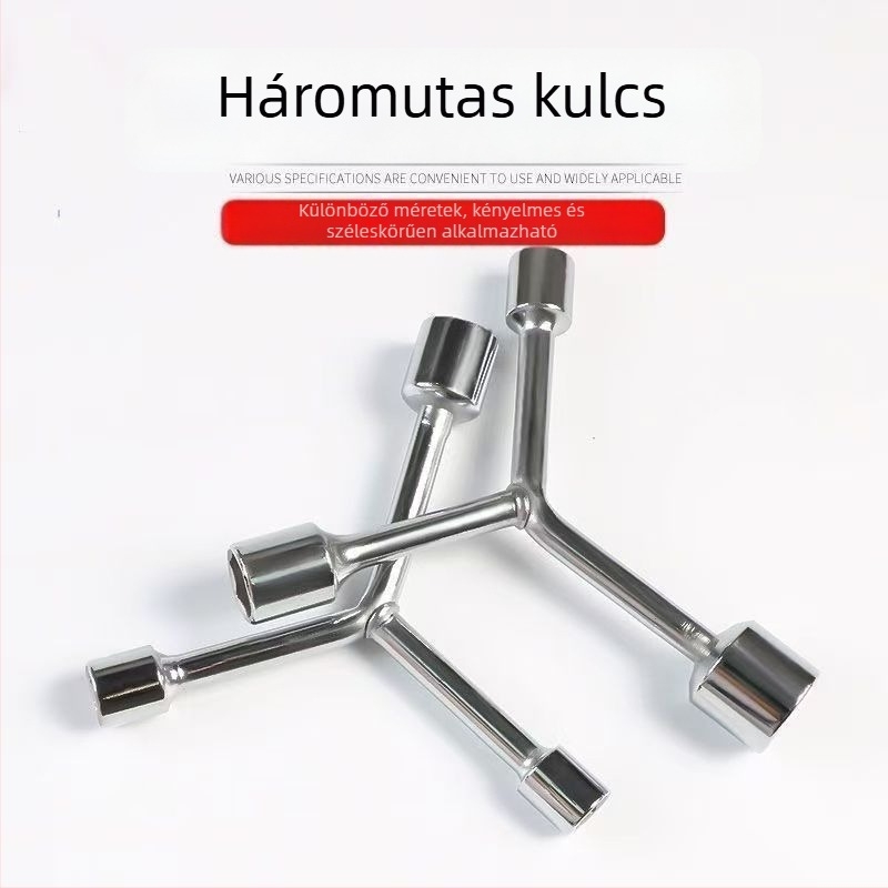 Three-Prong Socket Wrench, Extended Y-Type, Multi-Functional Triangle Socket, High-Carbon Steel for Motorcycle Tire Repair