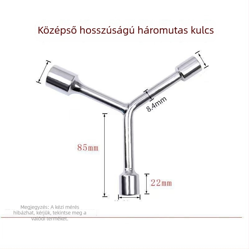 Three-Prong Socket Wrench, Extended Y-Type, Multi-Functional Triangle Socket, High-Carbon Steel for Motorcycle Tire Repair