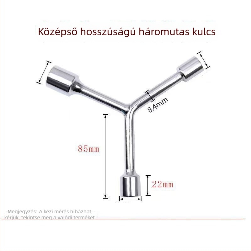 Three-Prong Socket Wrench, Extended Y-Type, Multi-Functional Triangle Socket, High-Carbon Steel for Motorcycle Tire Repair