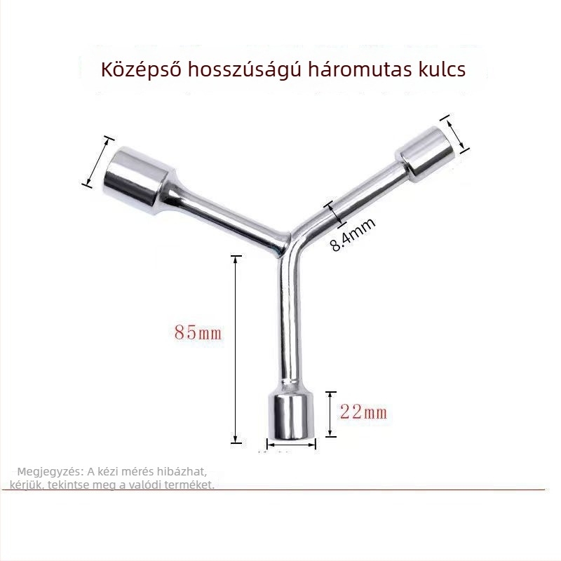 Three-Prong Socket Wrench, Extended Y-Type, Multi-Functional Triangle Socket, High-Carbon Steel for Motorcycle Tire Repair