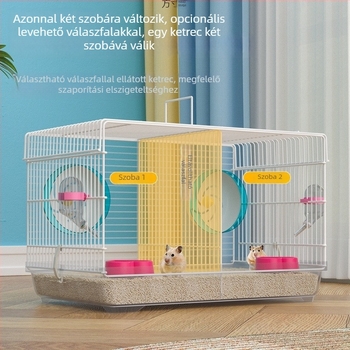 Hamster ketrec leválasztható válaszfalakkal – fém, villa-stílusú, átalakítható készlet