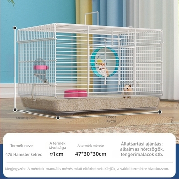 Hamster ketrec leválasztható válaszfalakkal – fém, villa-stílusú, átalakítható készlet