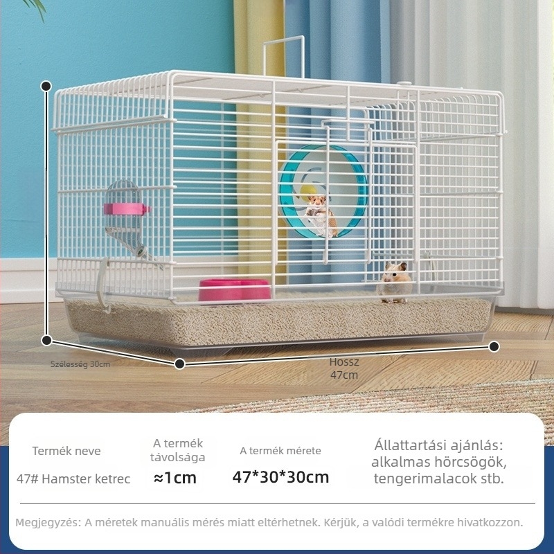 Hamster ketrec leválasztható válaszfalakkal – fém, villa-stílusú, átalakítható készlet