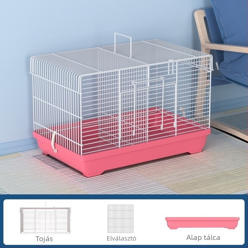 Hamster ketrec leválasztható válaszfalakkal – fém, villa-stílusú, átalakítható készlet