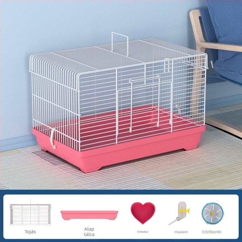 Hamster ketrec leválasztható válaszfalakkal – fém, villa-stílusú, átalakítható készlet