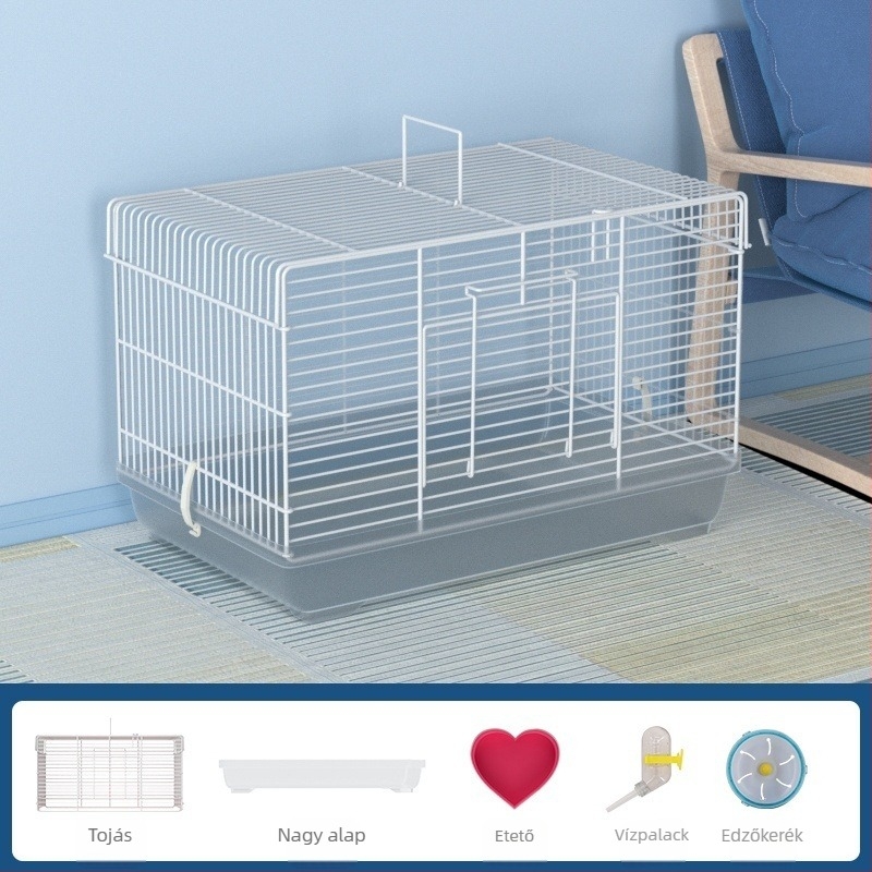 Hamster ketrec leválasztható válaszfalakkal – fém, villa-stílusú, átalakítható készlet