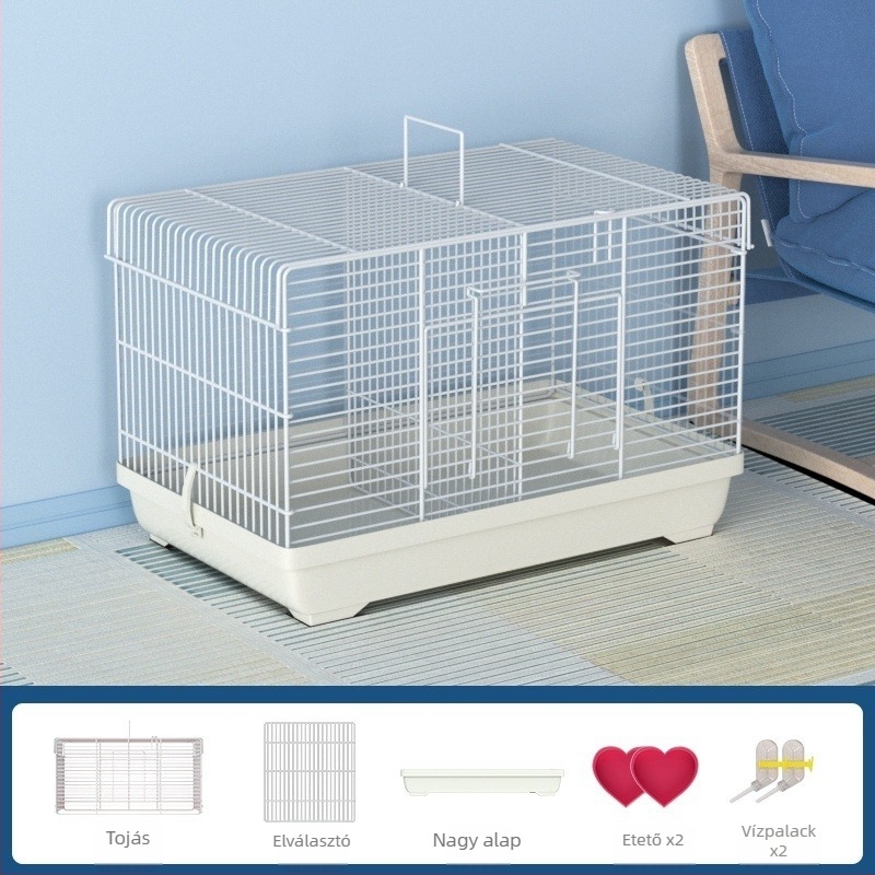 Hamster ketrec leválasztható válaszfalakkal – fém, villa-stílusú, átalakítható készlet