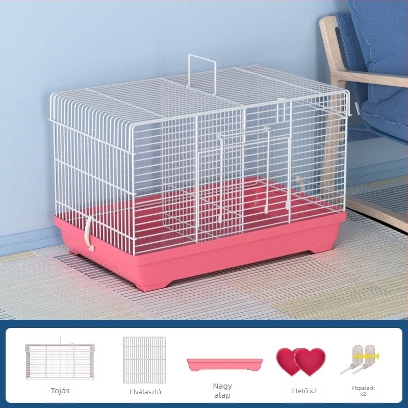 Hamster ketrec leválasztható válaszfalakkal – fém, villa-stílusú, átalakítható készlet