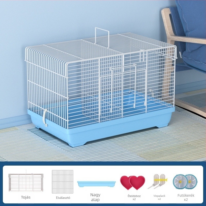 Hamster ketrec leválasztható válaszfalakkal – fém, villa-stílusú, átalakítható készlet