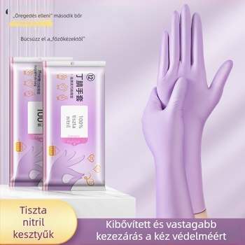Egyszer használatos mosogatós kesztyűk - latex, szabványos vastagság, hossz 28 cm, márka Qiaofeng