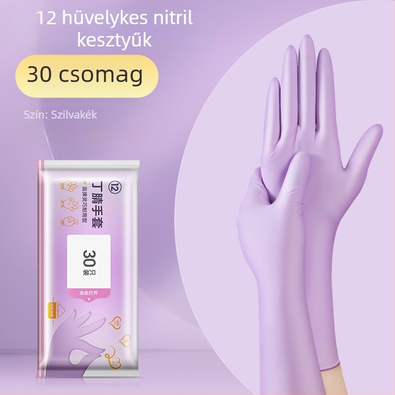 Egyszer használatos mosogatós kesztyűk - latex, szabványos vastagság, hossz 28 cm, márka Qiaofeng