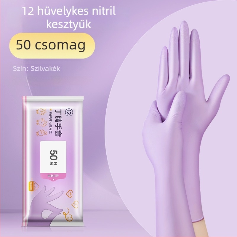 Egyszer használatos mosogatós kesztyűk - latex, szabványos vastagság, hossz 28 cm, márka Qiaofeng