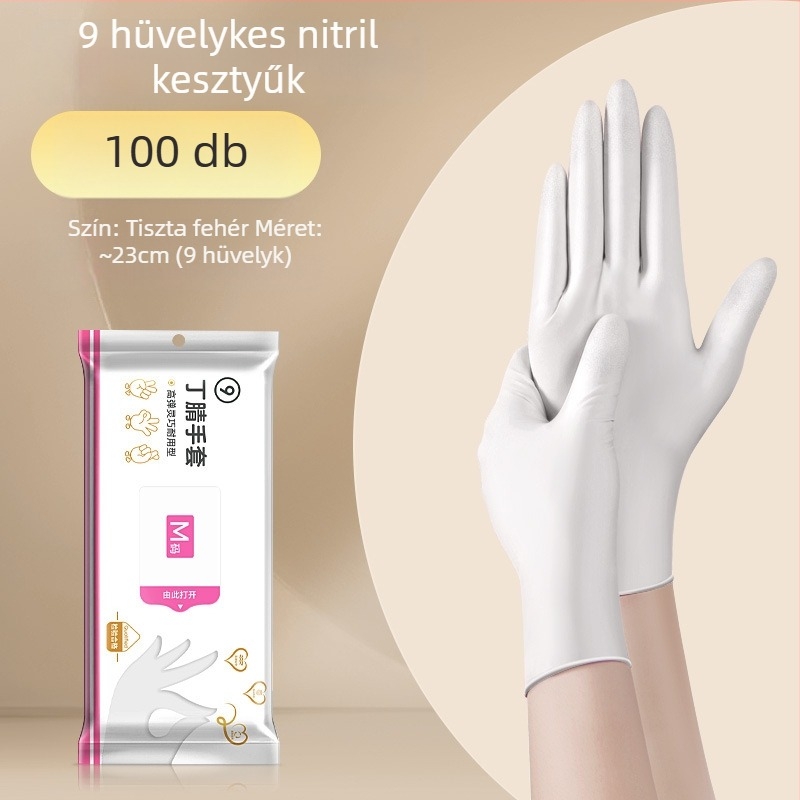 Egyszer használatos mosogatós kesztyűk - latex, szabványos vastagság, hossz 28 cm, márka Qiaofeng
