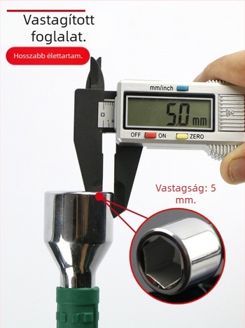 Kereszt alakú dugókulcs autógumihoz, króm-vanádium acél, hosszabbító fej, erőmegtakarítás