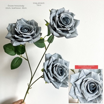 3-fejű selyem rózsa virágrendezés esküvőre és otthoni dekorációhoz