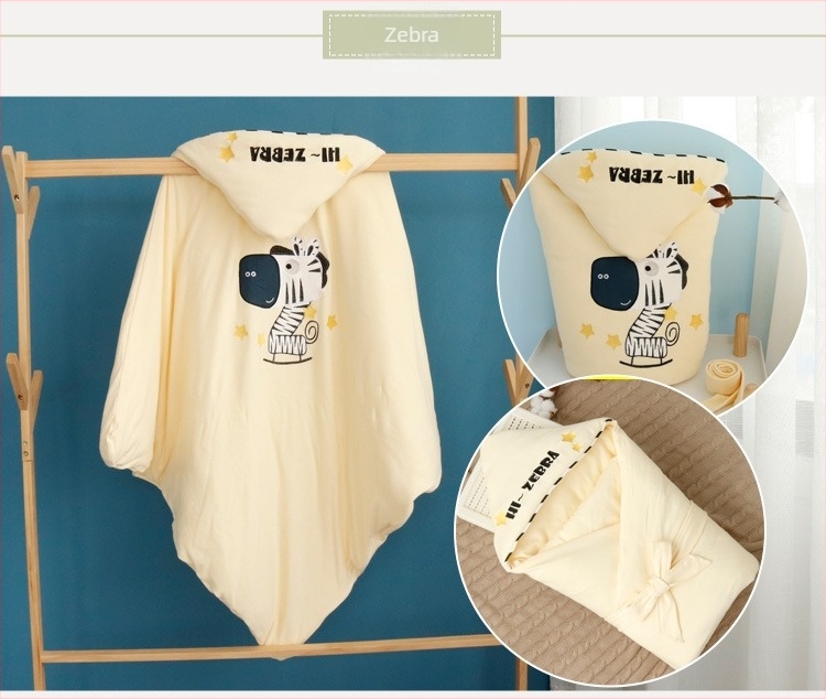 Újszülött swaddle takaró, vastag pamutból, őszi–téli időszakra, rajzfilm mintával