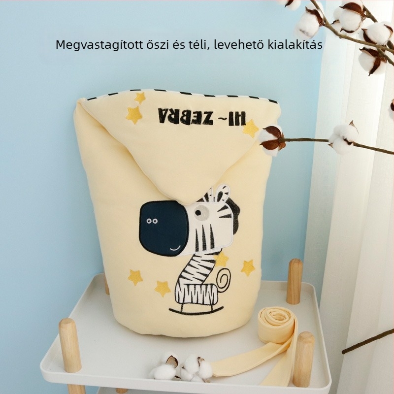 Újszülött swaddle takaró, vastag pamutból, őszi–téli időszakra, rajzfilm mintával