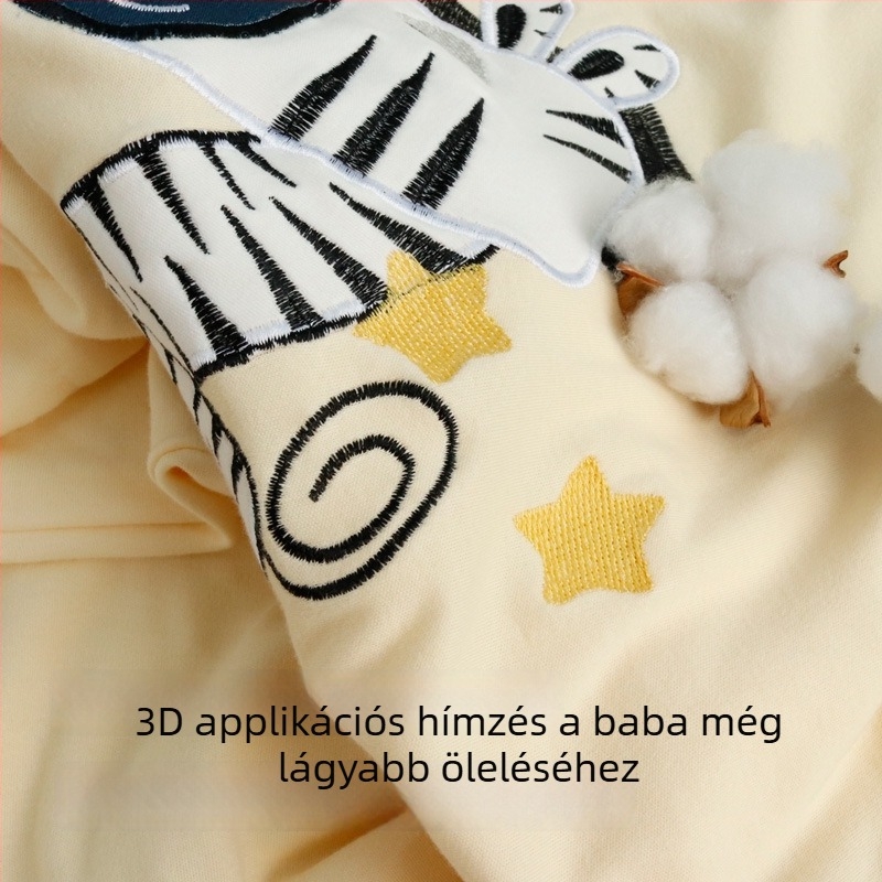 Újszülött swaddle takaró, vastag pamutból, őszi–téli időszakra, rajzfilm mintával