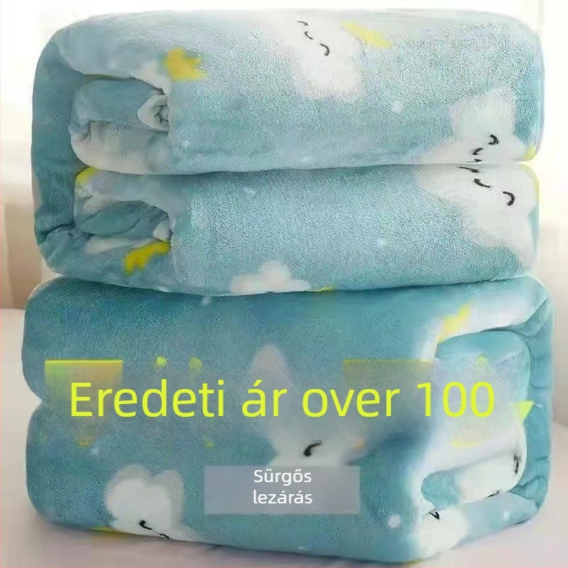 Korall plüss takaró poliamid szálból, minden évszakra alkalmas, könnyű, kevesebb mint 300 g.