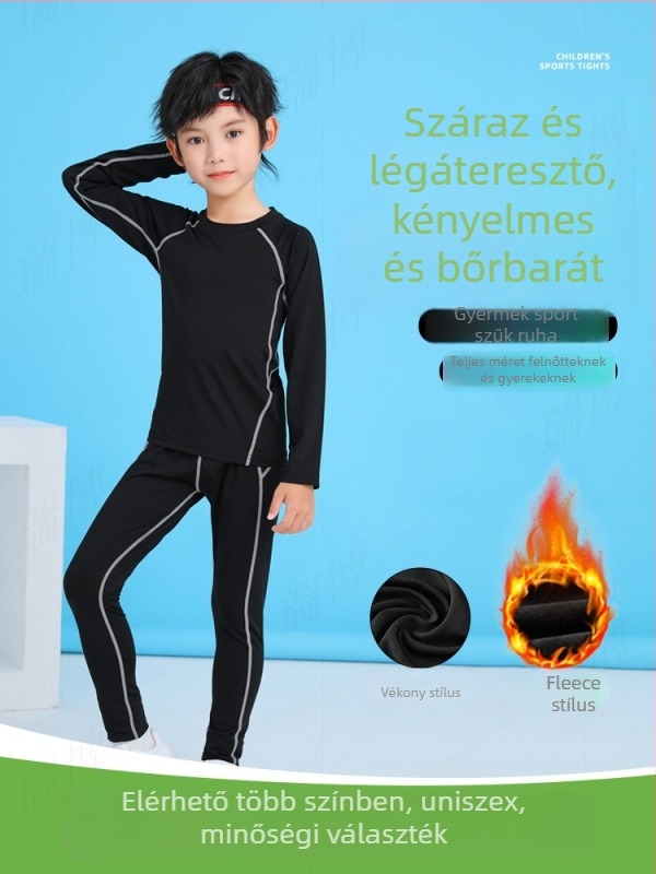 Fiataloknak szoros szabású hosszú ujjú alapszintű felső, gyorsan száradó anyag, 93% poliészter / 7% spandex, egyszínű dizájn, derékhossz, uniszex