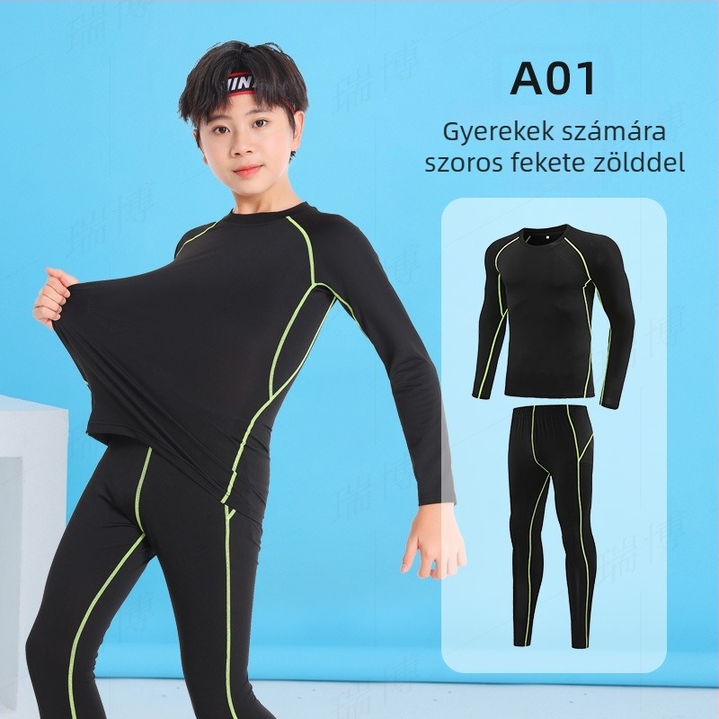 Fiataloknak szoros szabású hosszú ujjú alapszintű felső, gyorsan száradó anyag, 93% poliészter / 7% spandex, egyszínű dizájn, derékhossz, uniszex