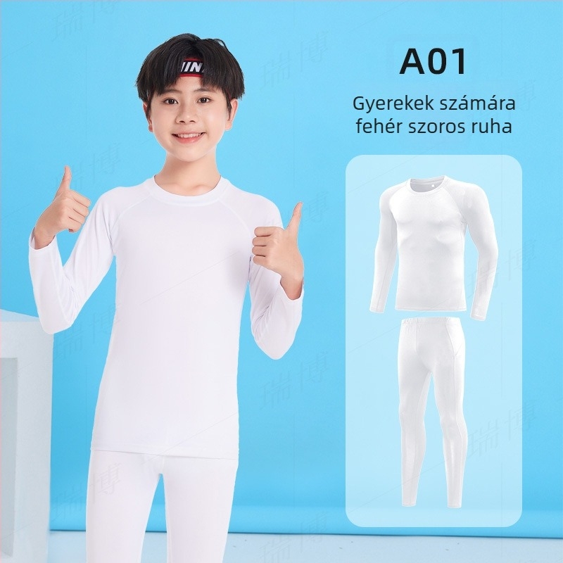 Fiataloknak szoros szabású hosszú ujjú alapszintű felső, gyorsan száradó anyag, 93% poliészter / 7% spandex, egyszínű dizájn, derékhossz, uniszex