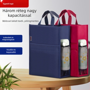 Beiduome Oxford anyagú dokumentumtáska cipzárral, kétszintes konferencia kistáska, Paper Brick stílus